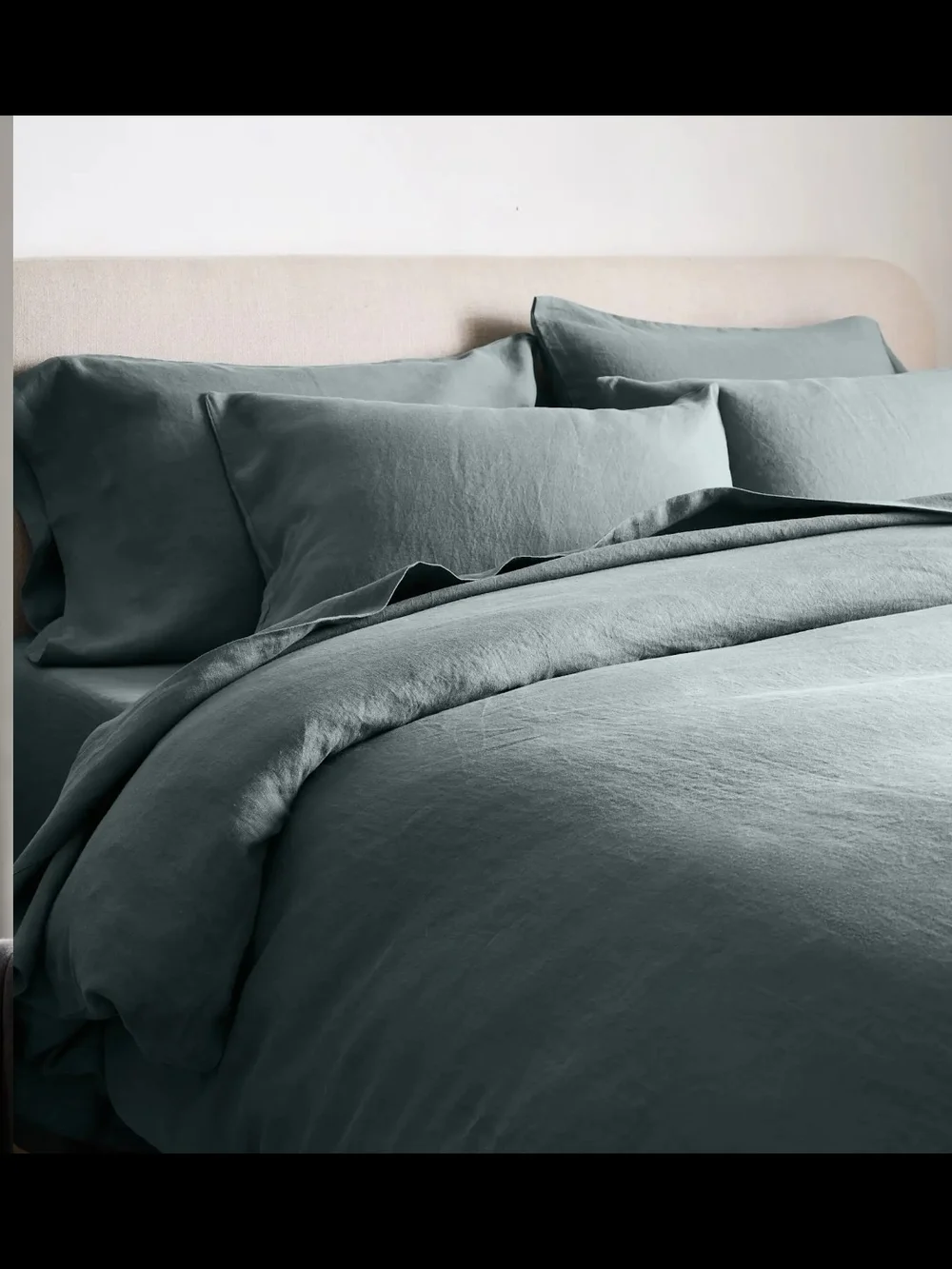 Quince European Linen Duvet Cover In Ocean, Sz Twin MSRP $134, New